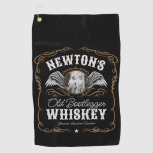 Serviette De Golf Old Moonshine Whiskey Étiquette AJOUTER PHOTO Nom