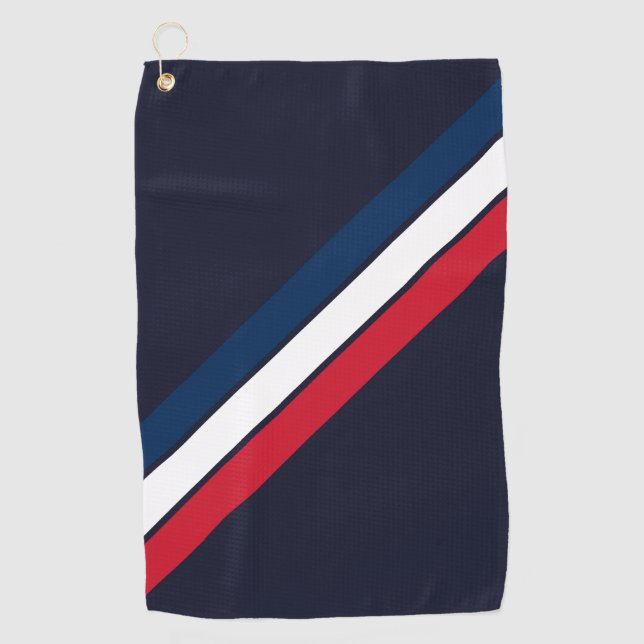 Serviette De Golf Old School Striped les années 70 80s Retro Racing  (Devant)