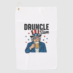 Serviette De Golf Oncle Sam drôle de conception vectorielle de bière