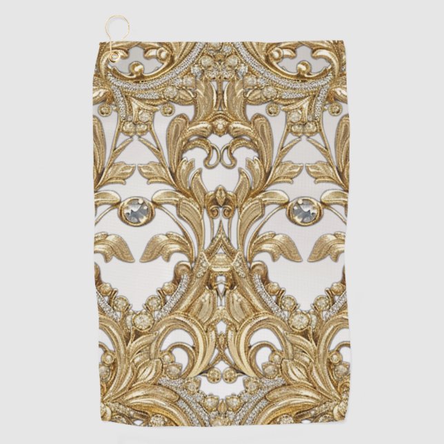 Serviette de golf or décorative (Devant)