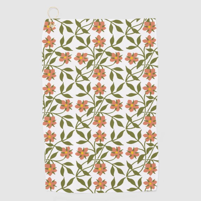 SERVIETTE DE GOLF ORANGE FLEURS (Devant)