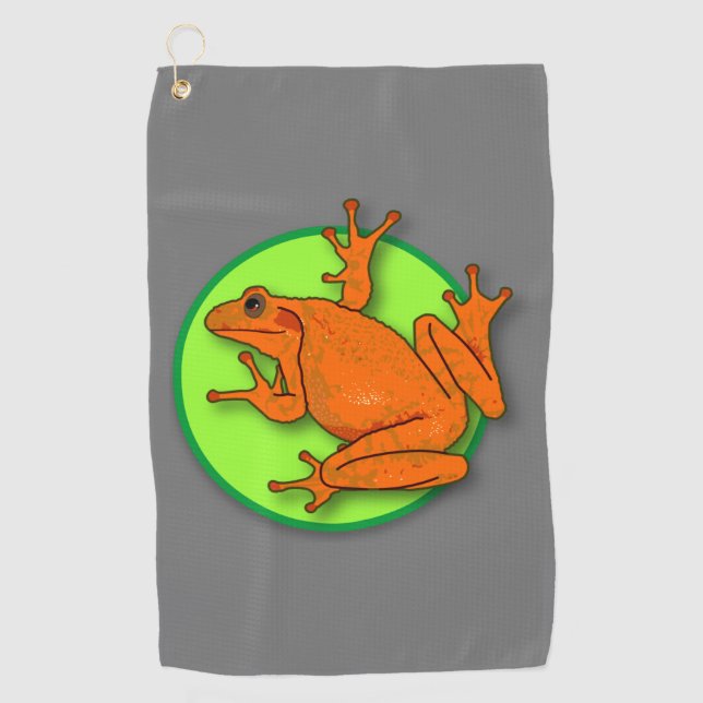 Serviette de golf Orange Frog (Devant)