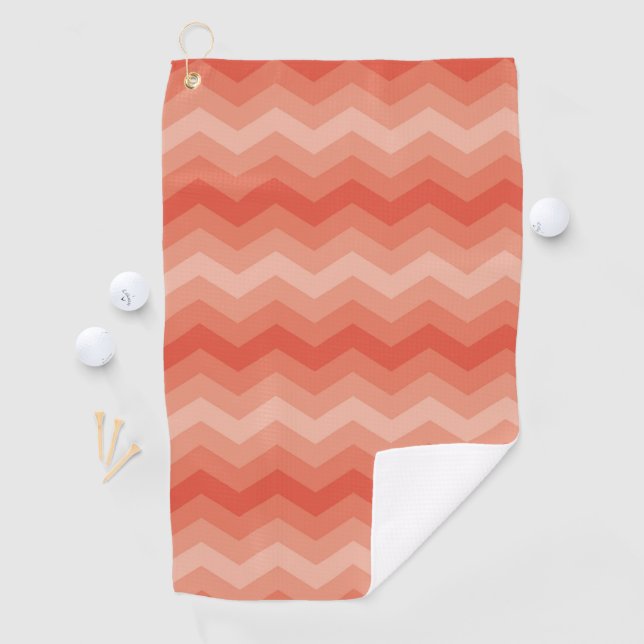 Serviette De Golf Orange Peach Chevron (En situation)