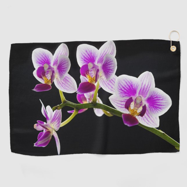Serviette De Golf Orchidée blanche et violette (Horizontal)