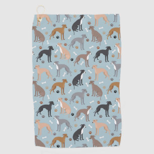 Serviette De Golf Os et pattes de chien gris italien