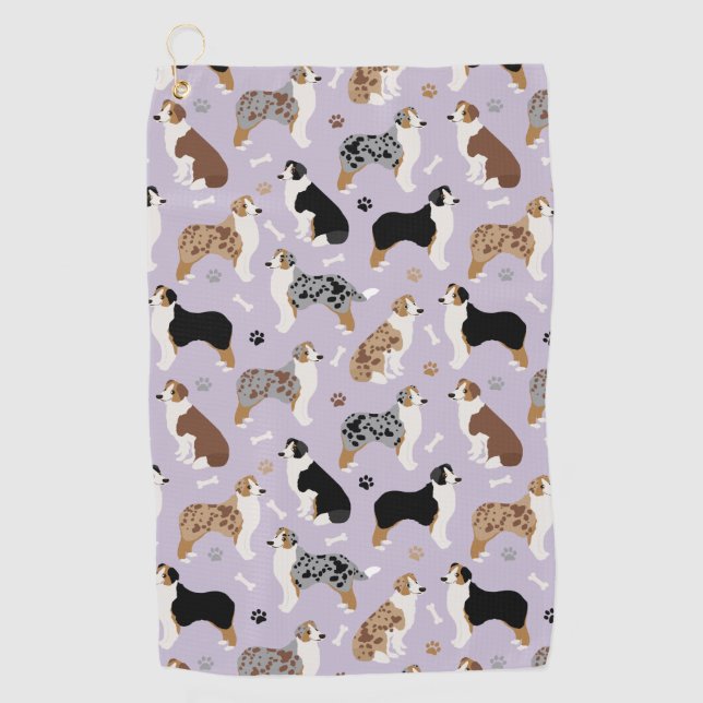 Serviette De Golf Os et pattes des bergers australiens (Devant)
