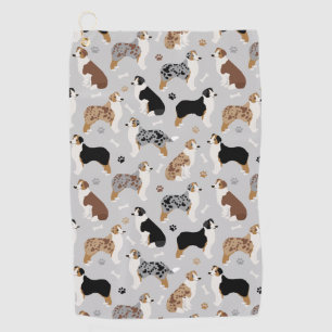 Serviette De Golf Os et pattes des bergers australiens