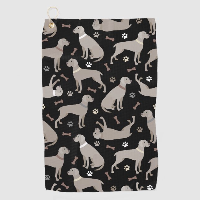 Serviette De Golf Os et pattes Weimaraner (Devant)