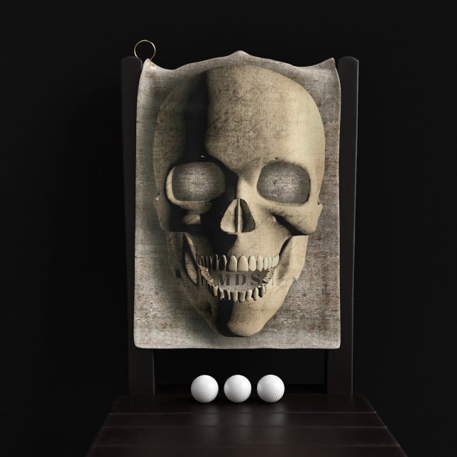 Serviette De Golf Osteopaths Éffrayant Skeleton Skull Golf Towne (Créateur téléchargé)