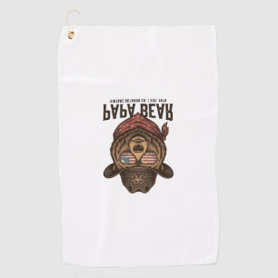 Serviette De Golf Ours Papa Ours Cowboy Patriotique Vintage Vector D