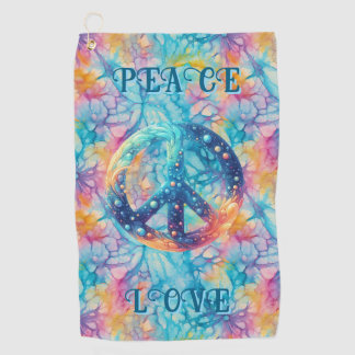 Serviette De Golf Paix Amour Tie-Dye
