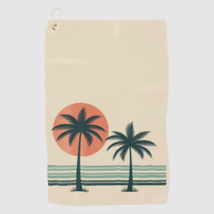 Serviette De Golf Palmier tropical rétro/vintage