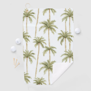 Serviette De Golf Palmiers blancs verts tropicaux