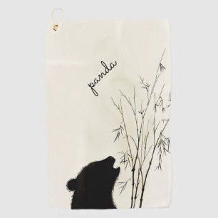 Serviette De Golf Panda Silhouette