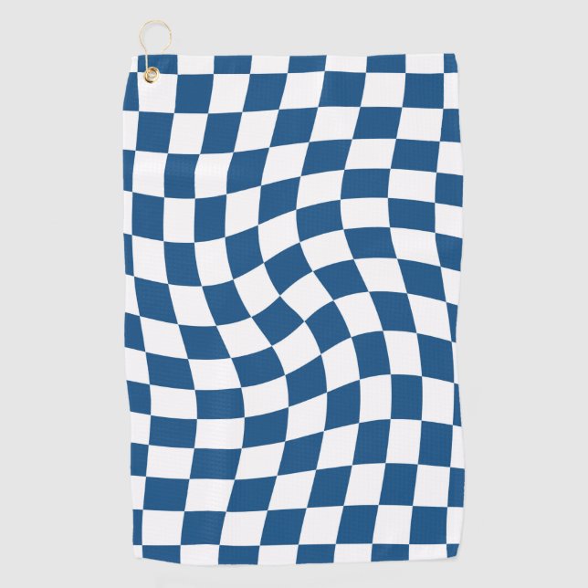 Serviette De Golf Panneau de contrôle Retro Bleu Et Blanc Varé (Devant)