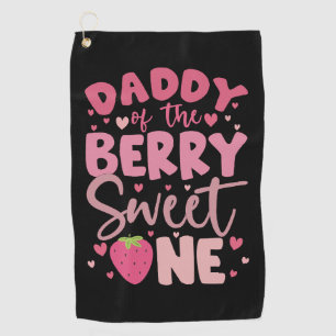 Serviette De Golf Papa de la douce fraise d'anniversaire