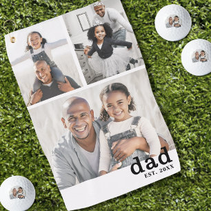 Serviette De Golf Papa Photo Noir Blanc