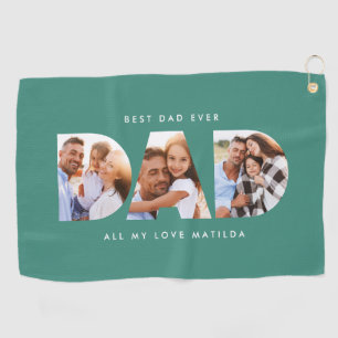 Serviette De Golf Papa photo typographie moderne cadeau enfant