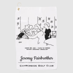 Serviette De Golf Papering Round Awkward Objects. Drôle dessin