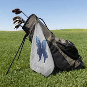 Serviette De Golf Papillon à bijoux bleu
