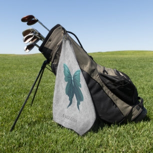 Serviette De Golf Papillon à bijoux turquoise