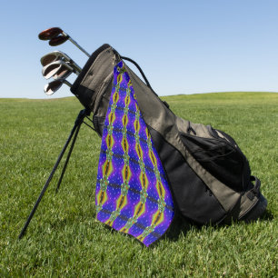 Serviette De Golf Papillon sur arc-en-ciel jaune violet