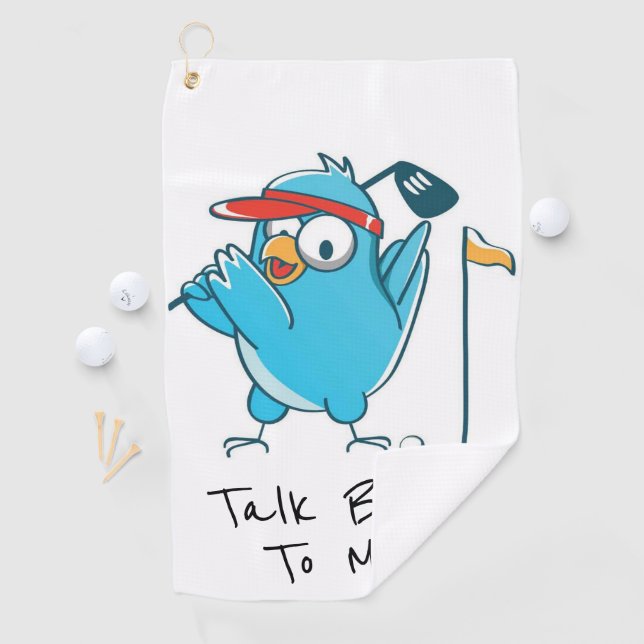 Serviette De Golf Parle-Moi Birdie !  (En situation)