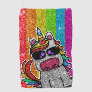 Serviette De Golf Parties scintillant arc-en-ciel Unicorn Sparkly LG