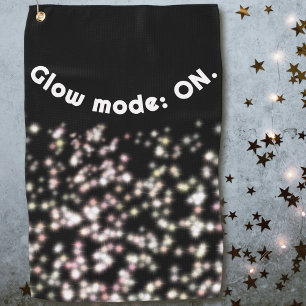 Serviette De Golf Parties scintillant brillante drôle noir blanc ros
