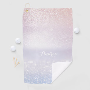 Serviette De Golf Parties scintillant rose et Lilac Bokeh Moderne Pe