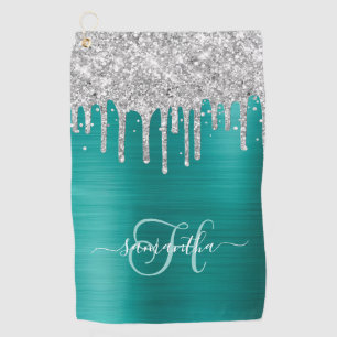 Serviette De Golf Parties scintillant Turquoise de déperchage d'arge