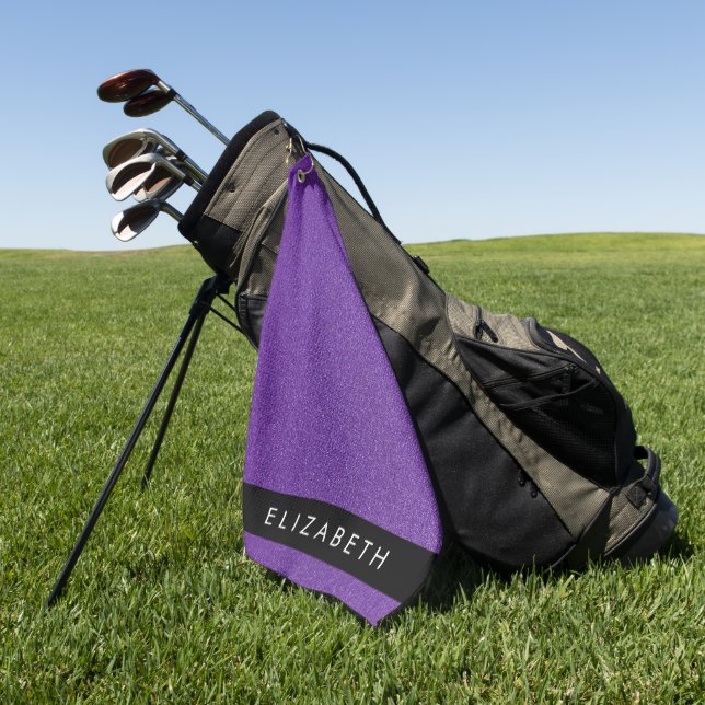 Serviette De Golf Parties scintillant violette, Arrière - plan Parti (Vert)