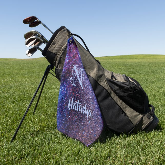 Serviette De Golf Parties scintillant violette personnalisée  (Vert)