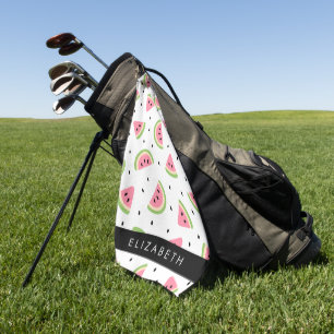 Serviette De Golf Pastèque Rose, Pâtes De Pâques, Votre Nom