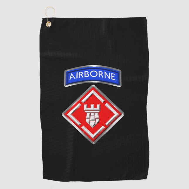Serviette De Golf Patch Customisé de la 20e brigade du génie (Devant)