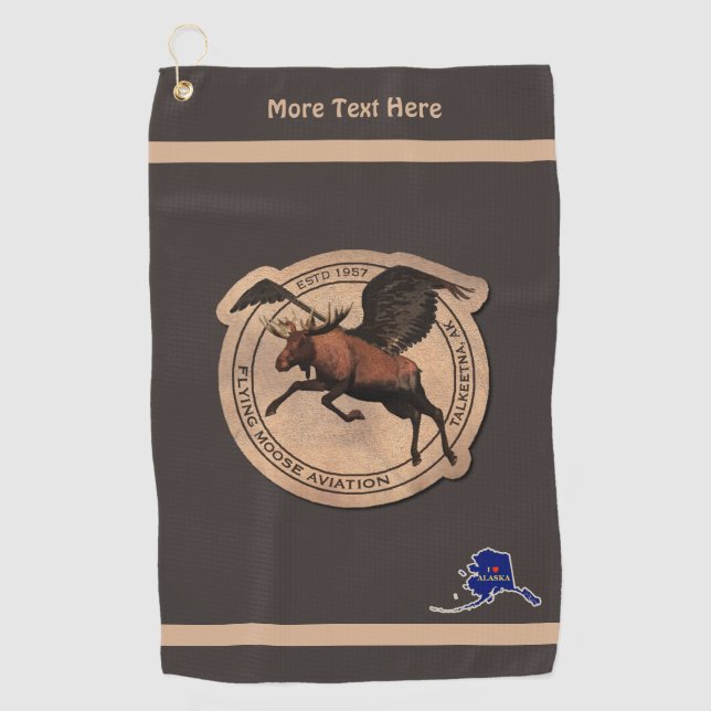 Serviette De Golf Patch Flying Moose Aviation (Devant)