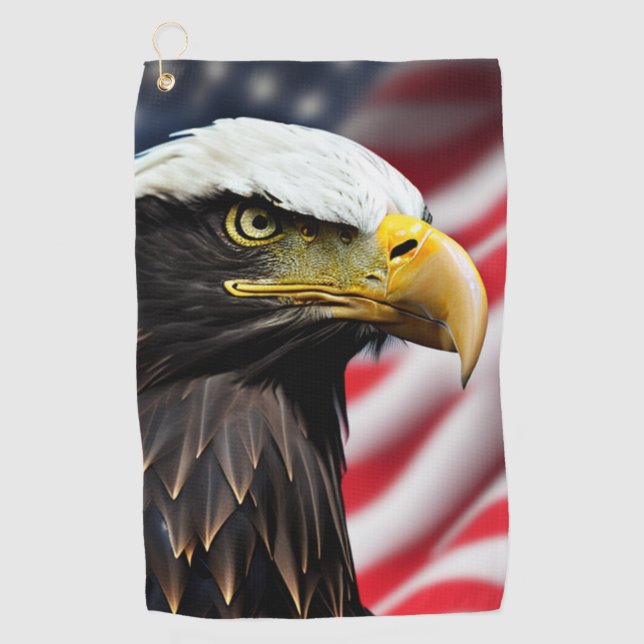 Serviette De Golf Patriotique/Aigle/Américain/USA (Devant)