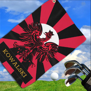 Serviette De Golf Patriotique Pologne Sports Golf Serviette & Drapea