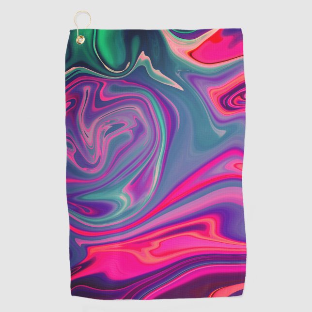 Serviette De Golf Patters bleus bleus Green Abstract (Devant)