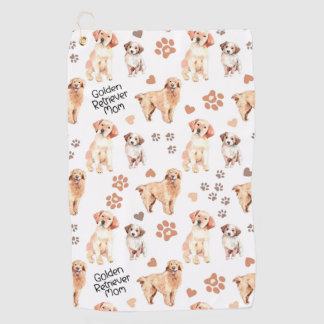 Serviette De Golf Patters de la mère de Golden Retriever