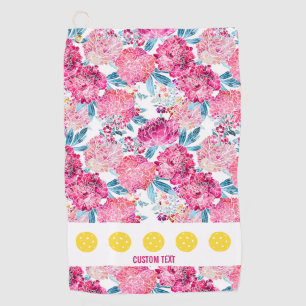 Serviette De Golf Patty rose Floral Pattern Pickleball Swemain