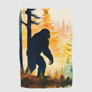 Serviette De Golf Paysage d'automne Sasquatch au coucher du soleil