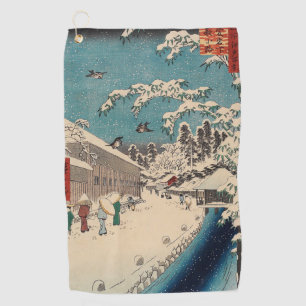 Serviette De Golf Paysage hivernal d'Hiroshige japon ukiyo-e antique
