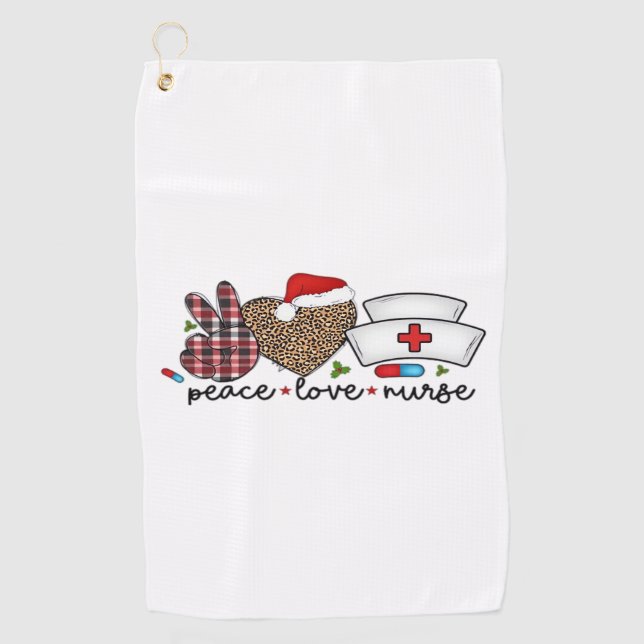 Serviette De Golf Peace Love Nurse, T-shirt classique Halloween (Devant)