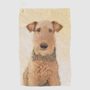 Serviette De Golf Peinture Airedale Terrier - Cute Original Art