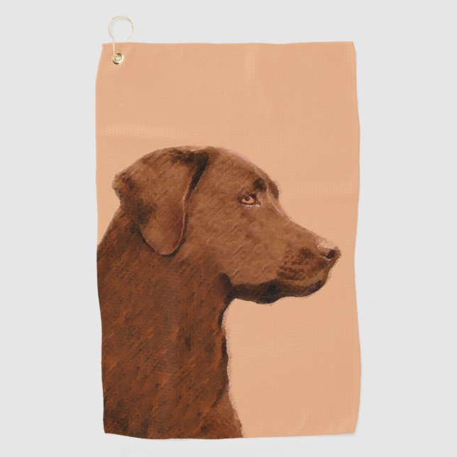 Serviette De Golf Peinture au chocolat de Labrador Retriever - Dog A (Devant)