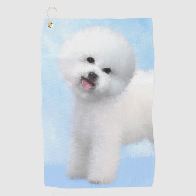 Serviette De Golf Peinture Bichon Frise - Cute Original Chien Art (Devant)