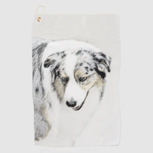 Serviette De Golf Peinture de berger australienne - Art original de