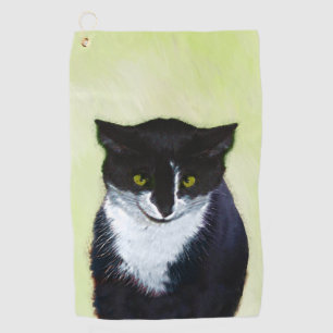 Serviette De Golf Peinture de chat Tuxedo - Cute Original Cat Art