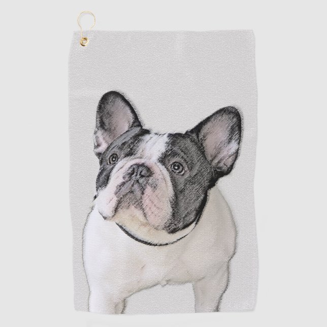 Serviette De Golf Peinture de Chien à Chien (Brindle Pied) (Devant)